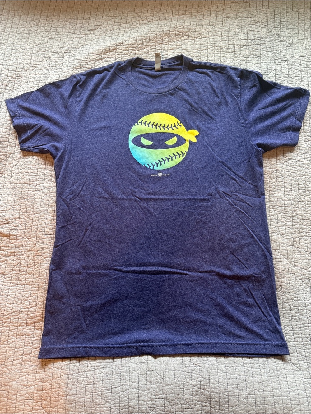 Baseball Pitching Ninja Graphic Tee Men’s Medium Purple